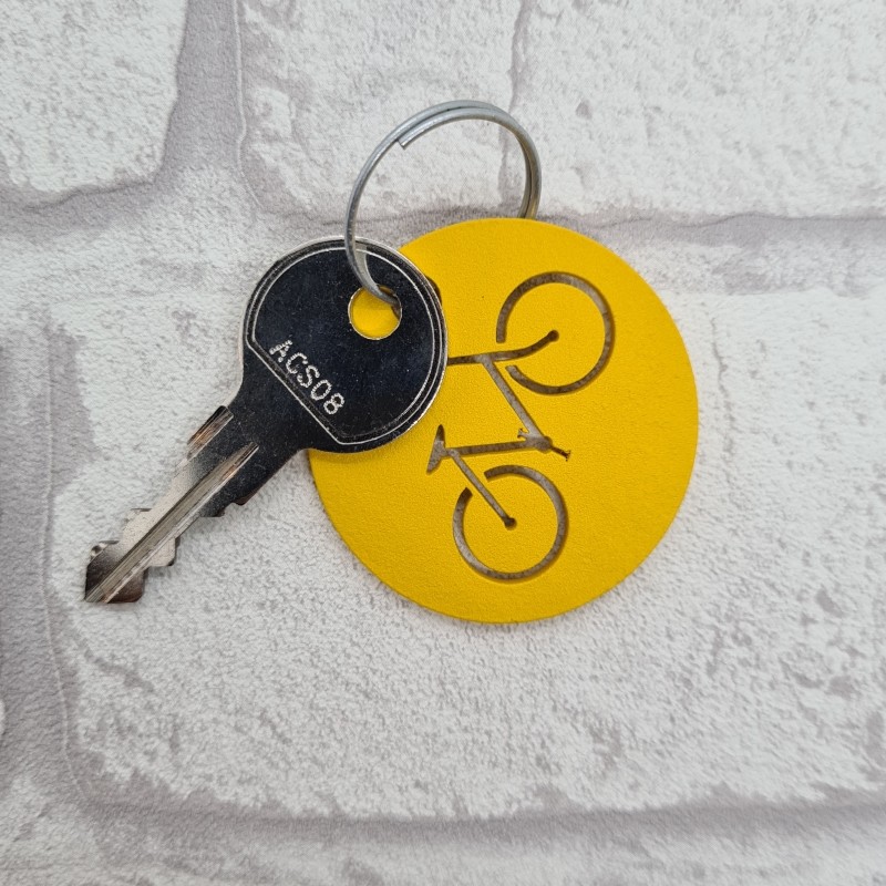 Porte-clés vélo, bijoux de sac vélo jaune pour les fans de cyclisme.